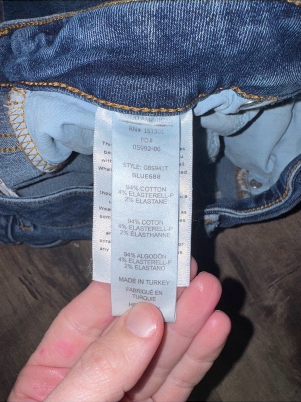 Good American Good Long Jean Shorts Sz 4/27 High Rise Cutoff Frayed NWOT - Picture 5 of 5